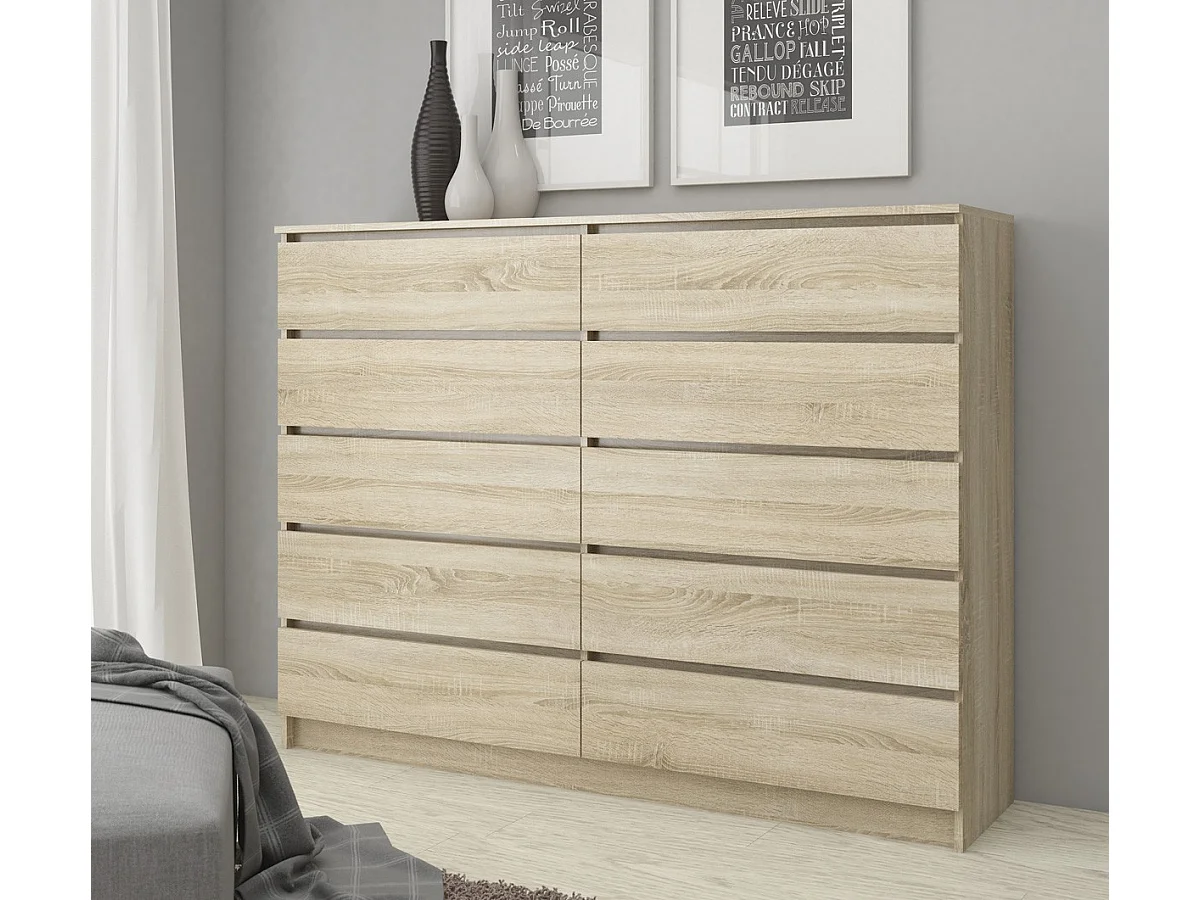 Cassettiera AKORD K140 Sonoma Quercia 138 cm 10 cassetti 138x40x121 cm