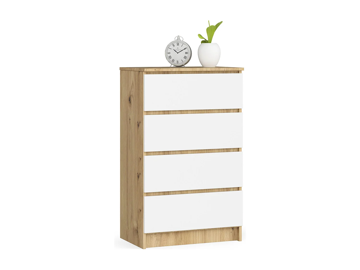 Ladekast K60 met 4 Lades / AKORD Furniture Factory / Artisan Eik - Wit / 60 x 99 x 40 cm