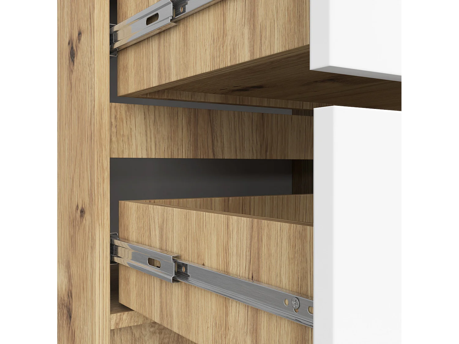 Ladekast K60 met 4 Lades / AKORD Furniture Factory / Artisan Eik - Wit / 60 x 99 x 40 cm