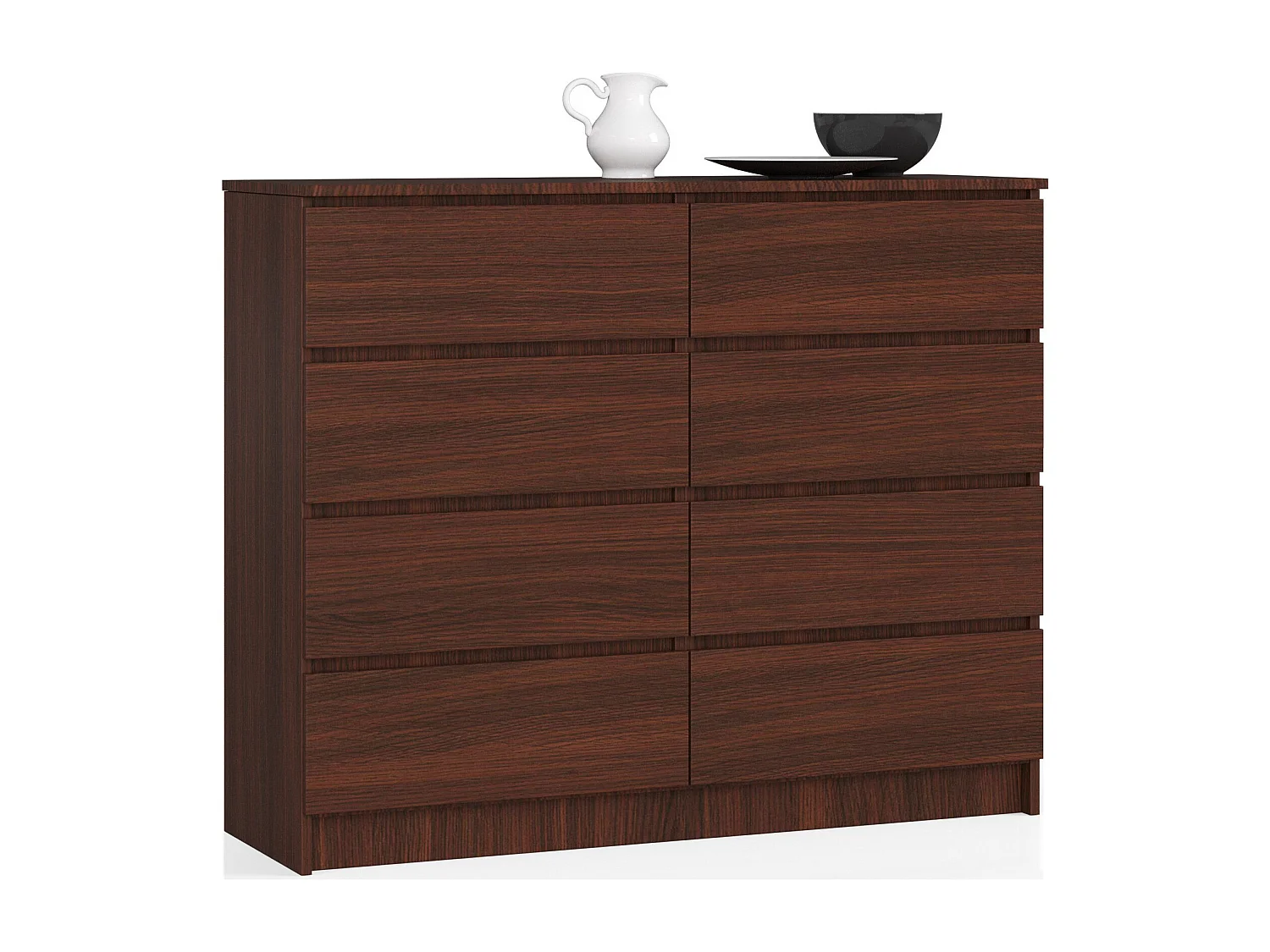 Commode AKORD K120 Wengé 120 cm 8 tiroirs façade Wengé 120x40x99 cm