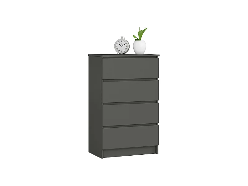Commode AKORD K60 Gris Graphite 60 cm 4 tiroirs façade Gris Graphite 60x40x99 cm