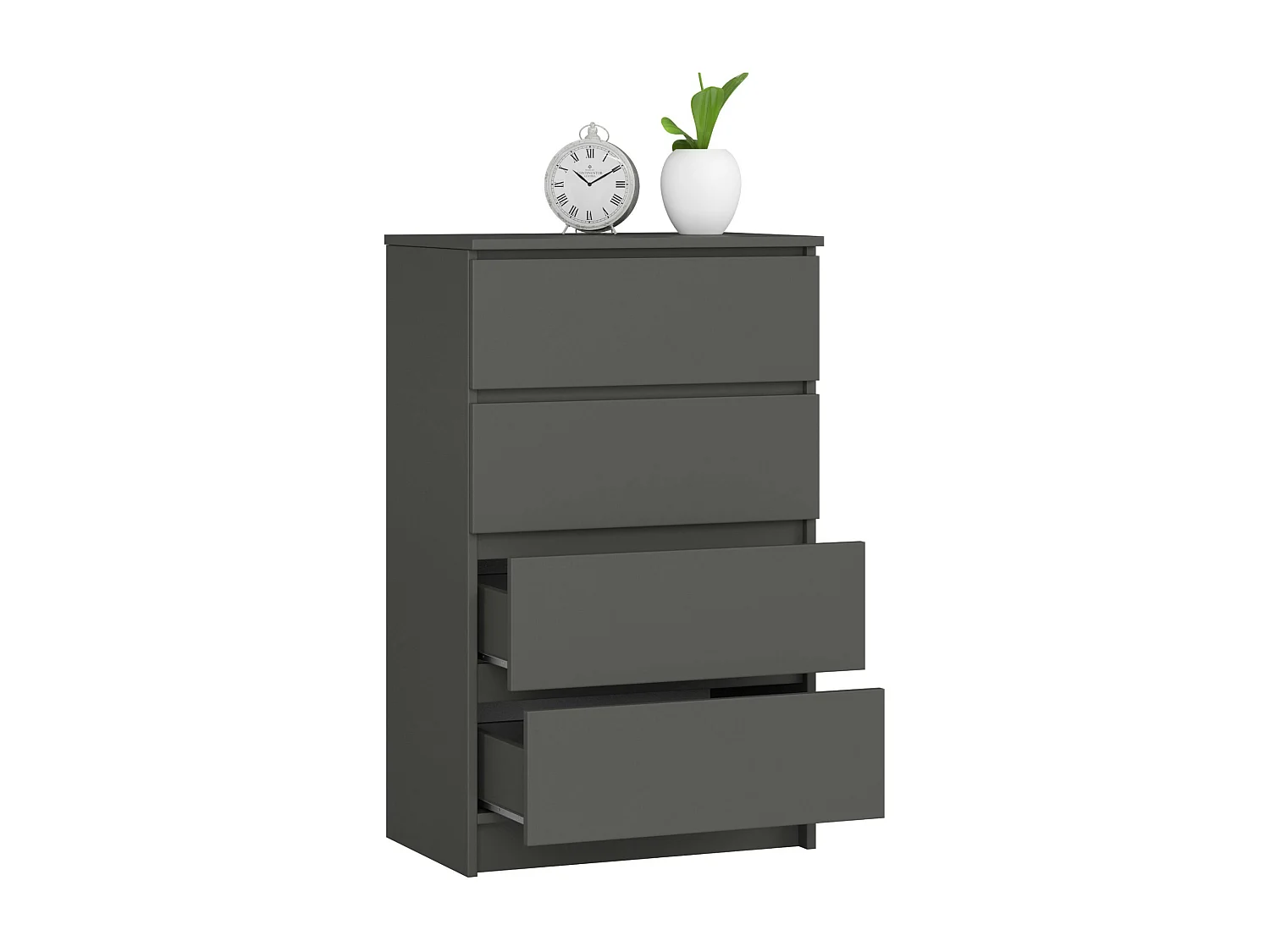 Commode AKORD K60 Gris Graphite 60 cm 4 tiroirs façade Gris Graphite 60x40x99 cm