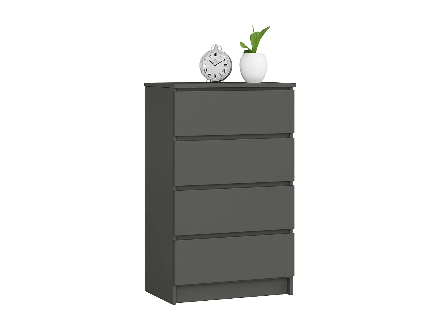 Commode AKORD K60 Gris Graphite 60 cm 4 tiroirs façade Gris Graphite 60x40x99 cm