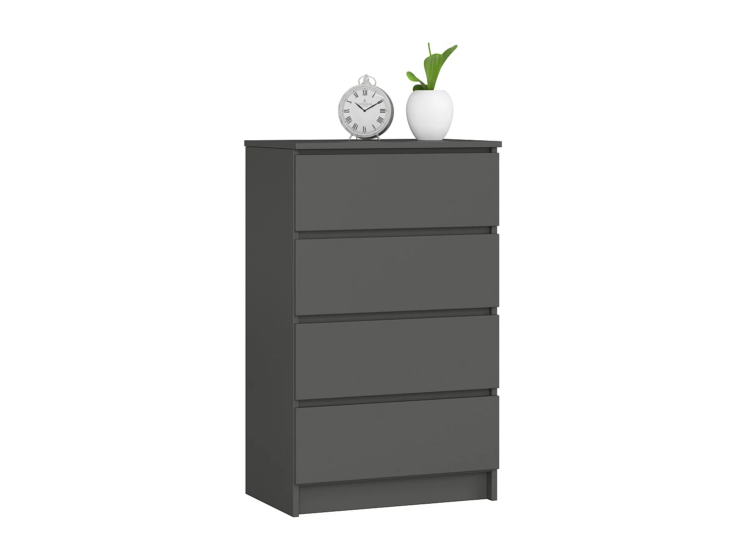 Commode AKORD K60 Gris Graphite 60 cm 4 tiroirs façade Gris Graphite 60x40x99 cm