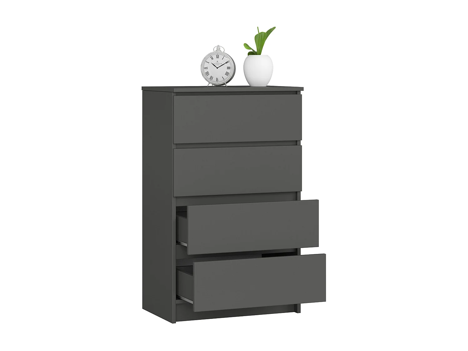Commode AKORD K60 Gris Graphite 60 cm 4 tiroirs façade Gris Graphite 60x40x99 cm