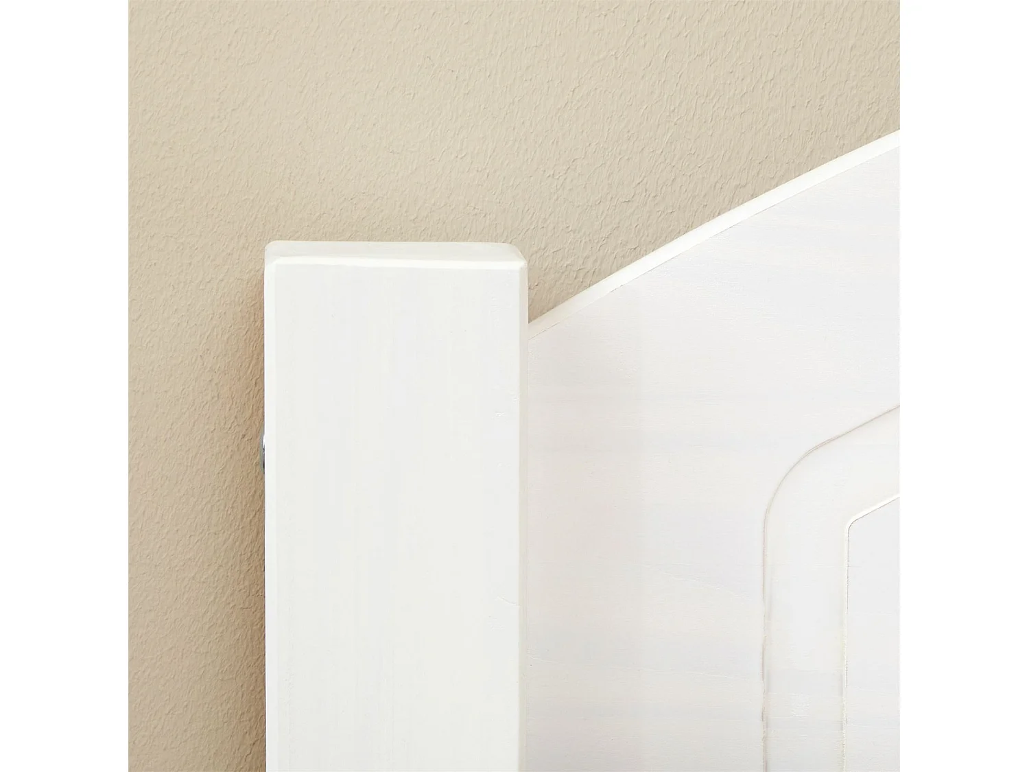 Lit simple 90x200 cm en bois massif blanc SORAJA, lit 1 place pour enfant ou adulte