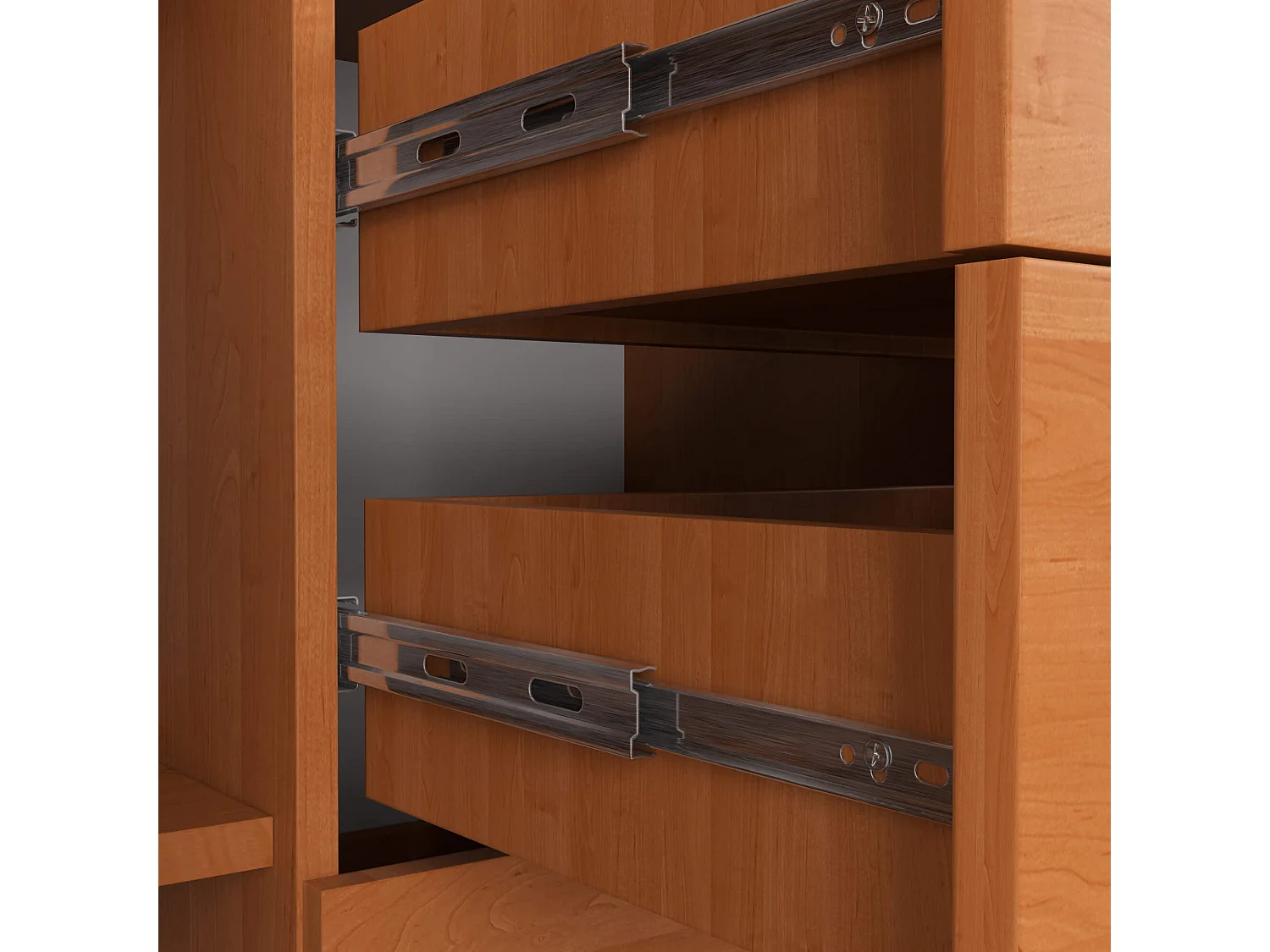 Commode AKORD K45 Aulne 110 cm 2 portes 4 tiroirs façade Aulne 4 étagères 110x35x80 cm