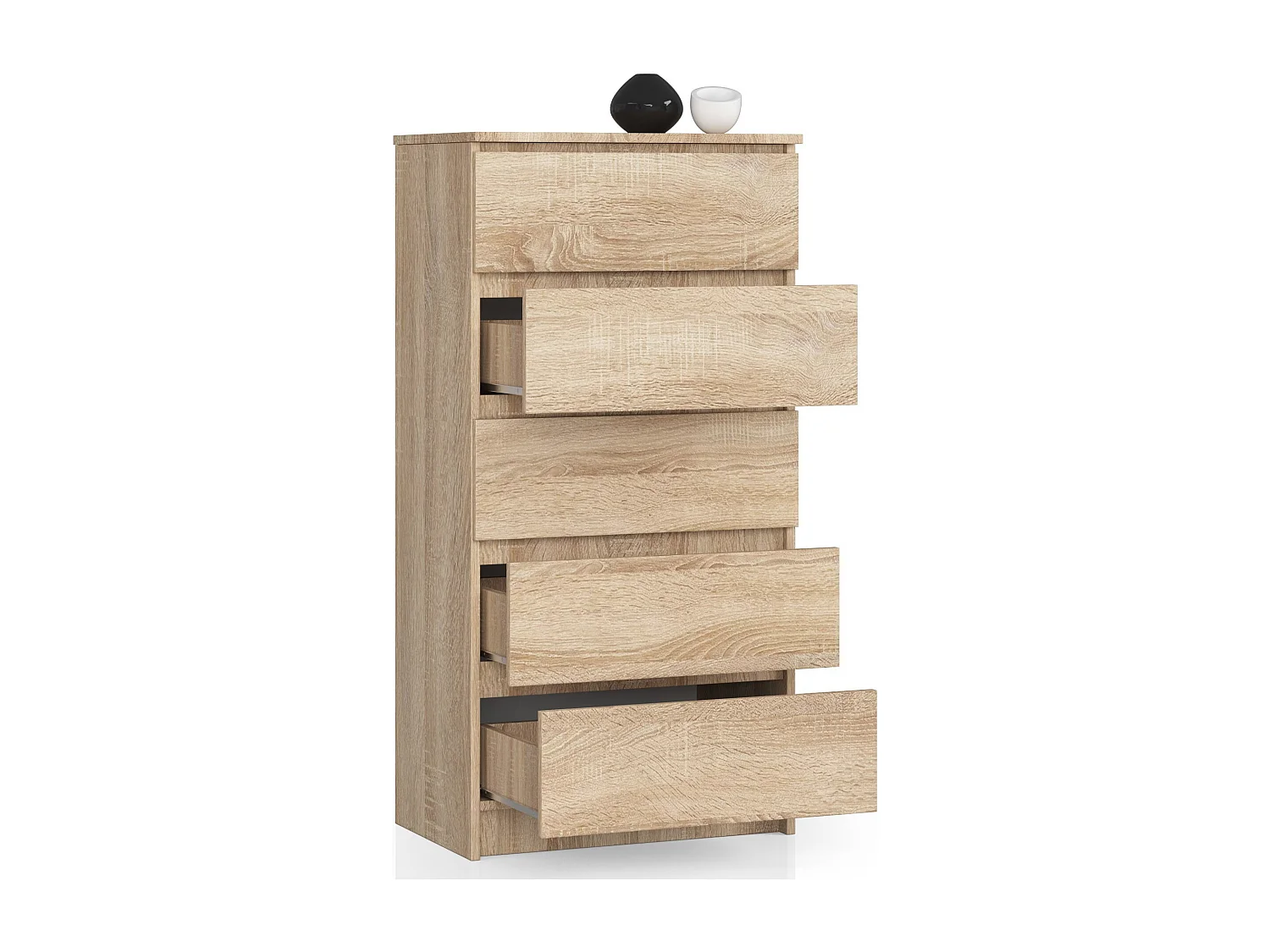 Ladekast K60 met 5 Lades / AKORD Furniture Factory / Sonoma Eik / 60 x 121 x 40 cm