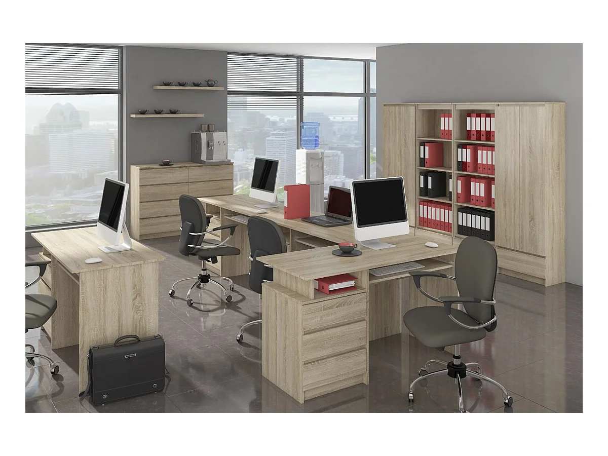 Kommode AKORD K160 Sonoma-Eiche 160 cm 2 Türen 4 Schubladen 4 Ebenen B160 x H99 x T40 cm