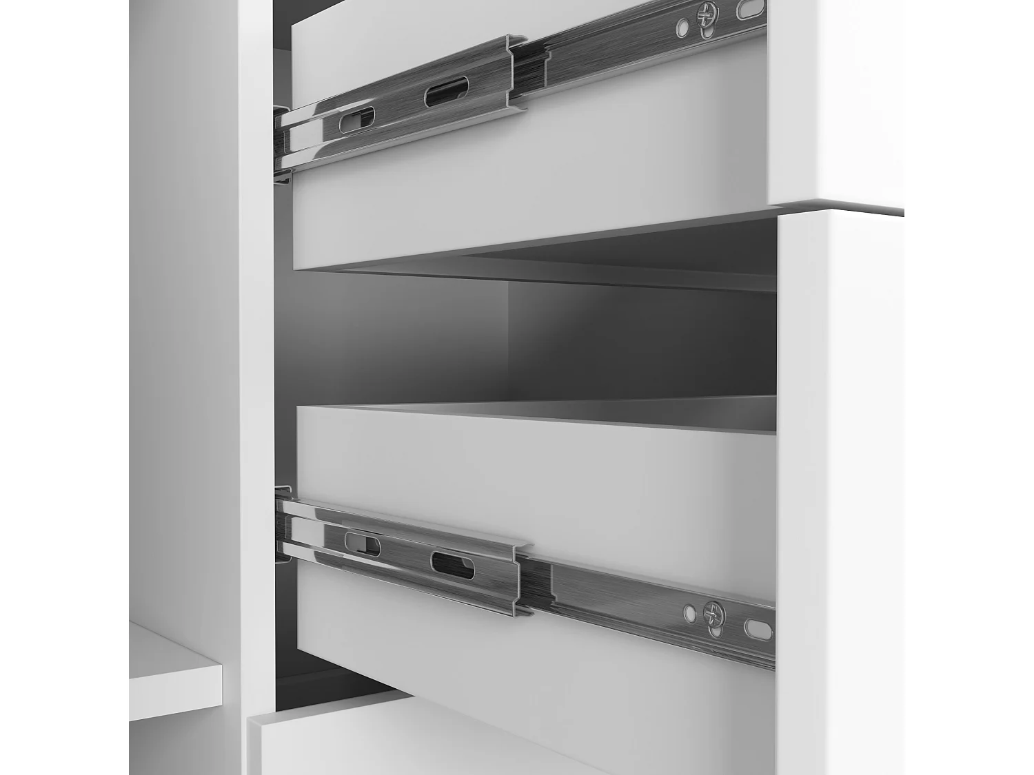 Kommode AKORD K45 Weiß 110 cm 2 Türen 4 Schubladen 4 Ebenen B110 x H80 x T35 cm