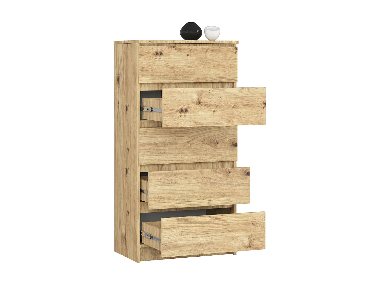 KOMMODE K60 DUBBEL ARTISAN MET 5 LADEN - HOUTLOOK MEUBELSTUK VOOR STIJLVOLLE INTERIEURS