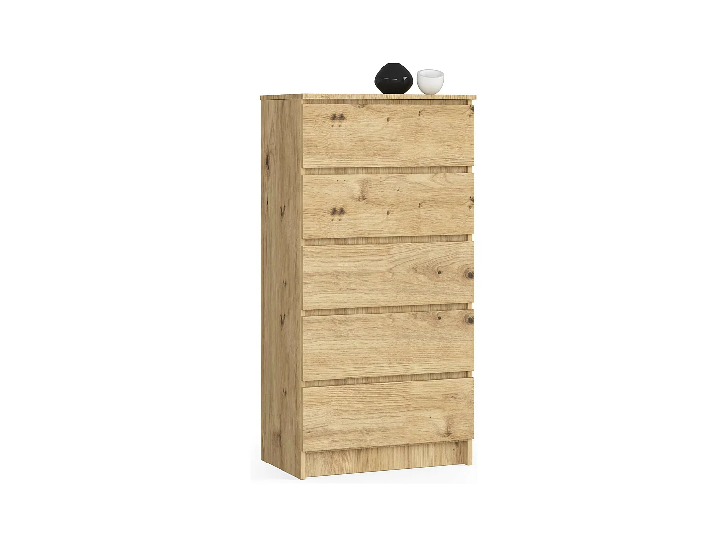 Commode AKORD K60 Chêne Artisan 60 cm 5 tiroirs façade Chêne Artisan 60x40x121 cm