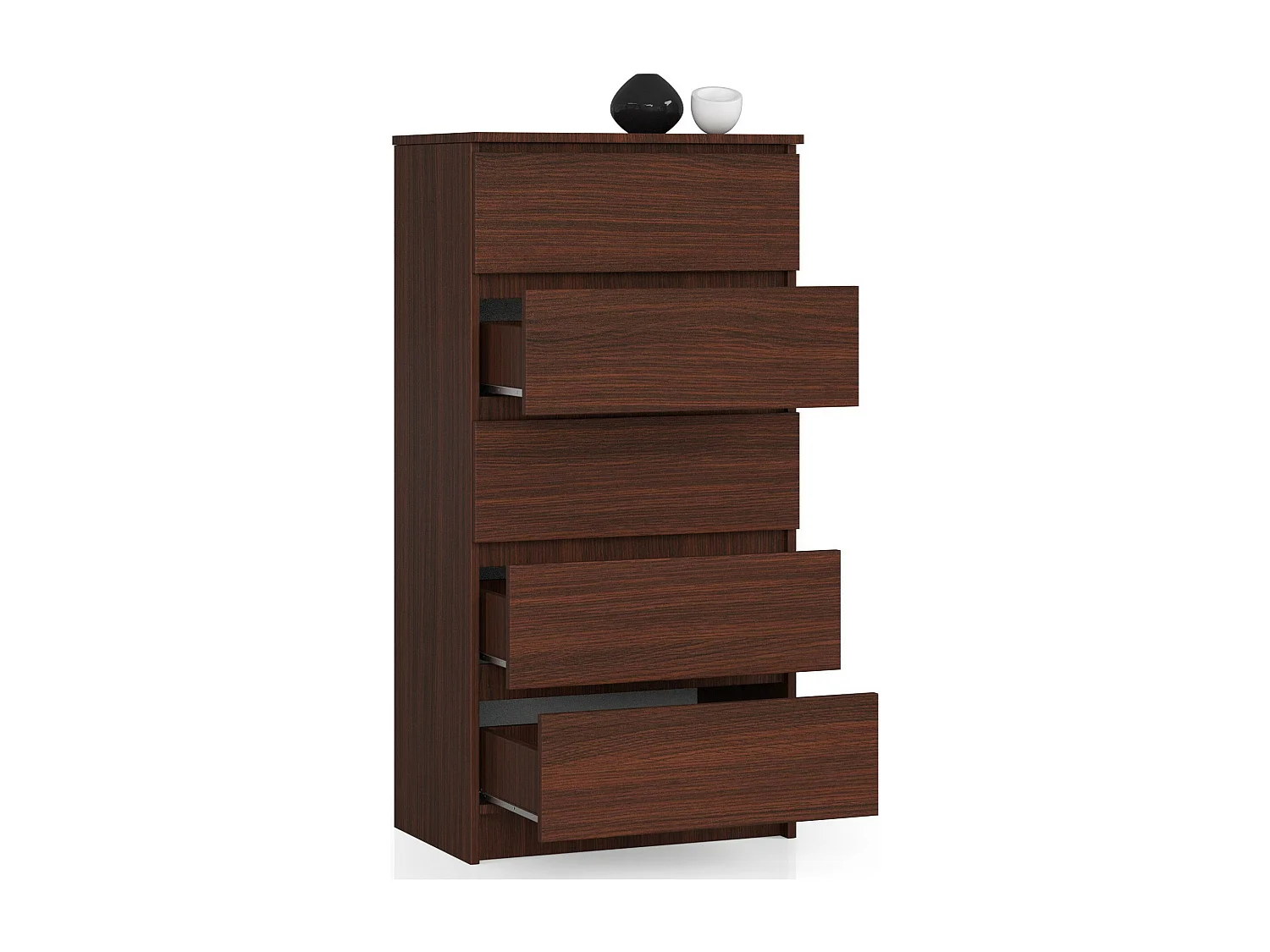 Commode AKORD K60 Wengé 60 cm 5 tiroirs façade Wengé 60x40x121 cm