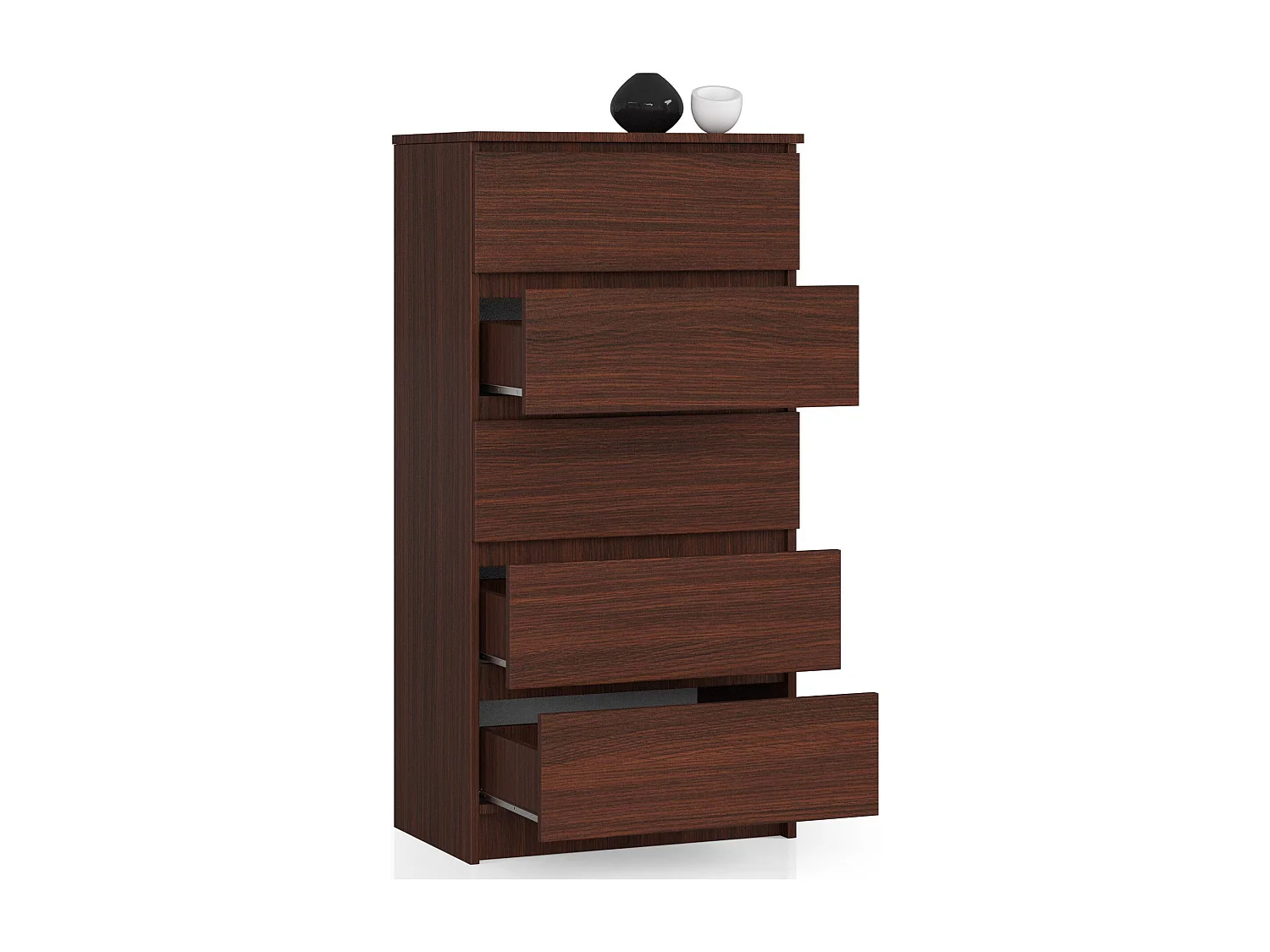 Commode AKORD K60 Wengé 60 cm 5 tiroirs façade Wengé 60x40x121 cm