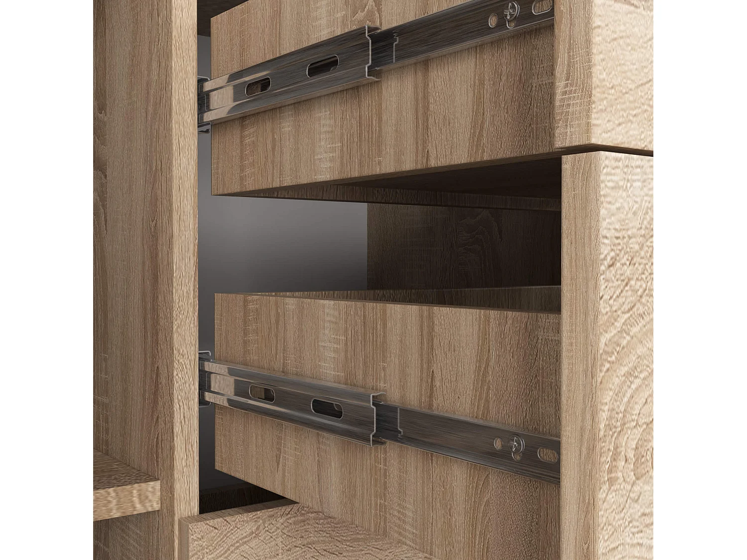 Kommode AKORD K45 Sonoma-Eiche 110 cm 2 Türen 4 Schubladen 4 Ebenen B110 x H80 x T35 cm