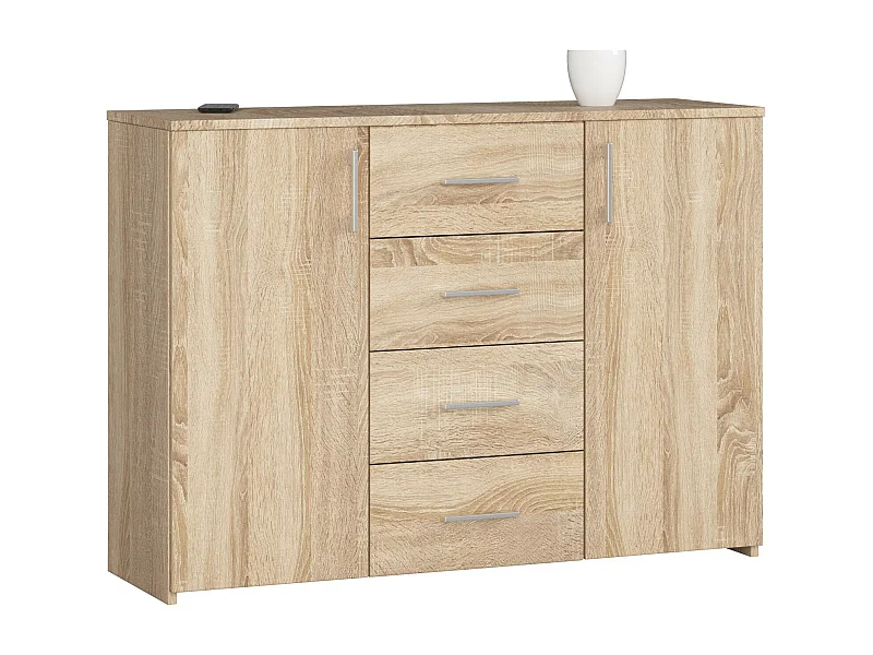 Cassettiera AKORD K45 Cassettiera Sonoma Quercia 110 cm 2 ante 4 cassetti 110x35x80 cm