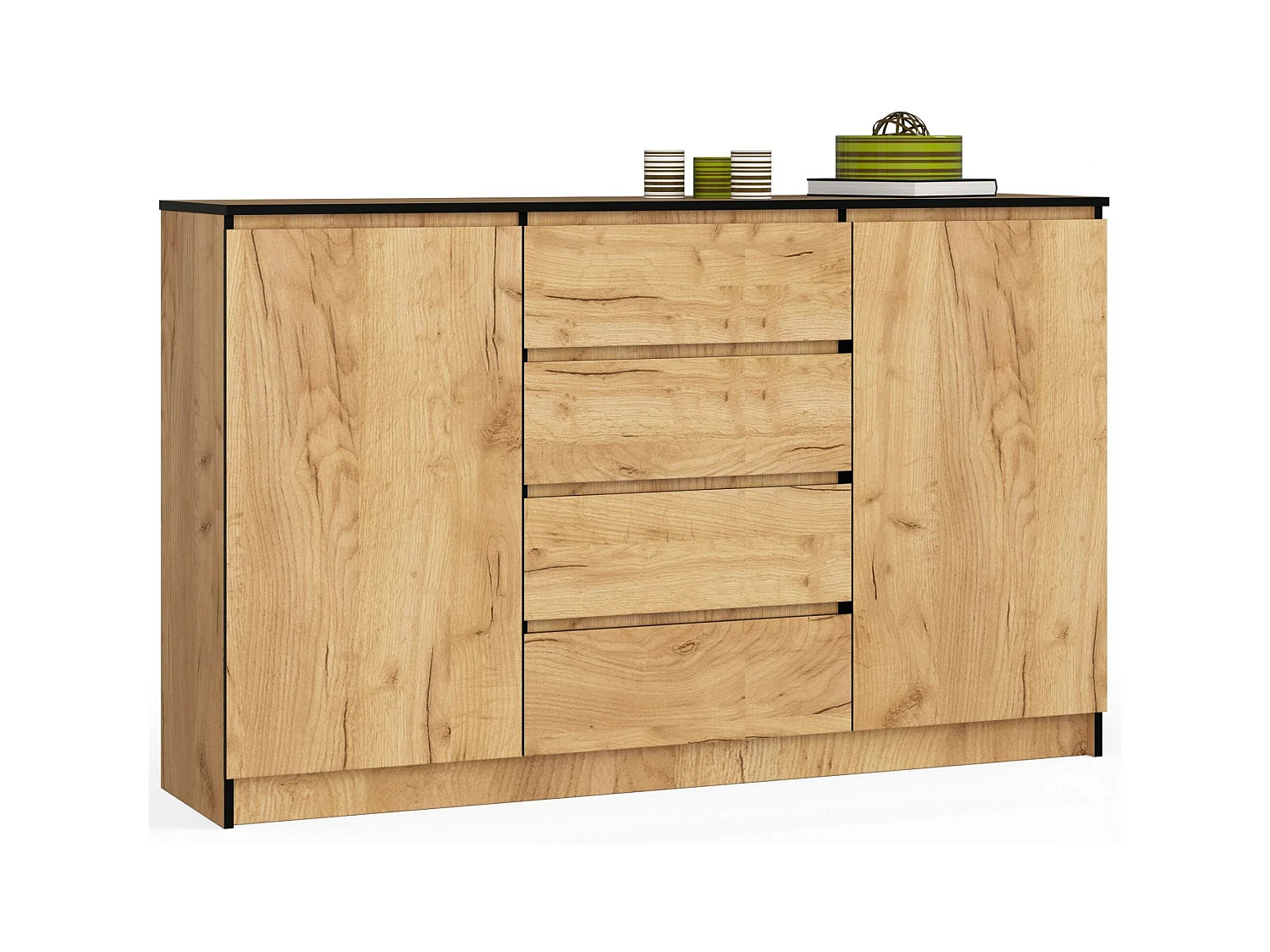 Cassettiera AKORD K160 Quercia Craft 160 cm 2 ante 4 cassetti 160x40x99 cm