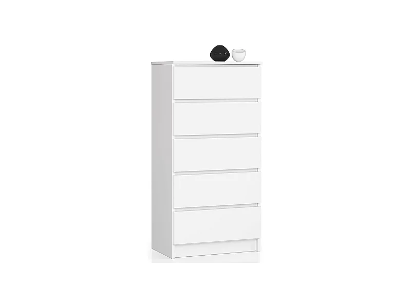 Kommode AKORD K60 Weiß 60 cm 5 Schubladen B60 x H121 x T40 cm
