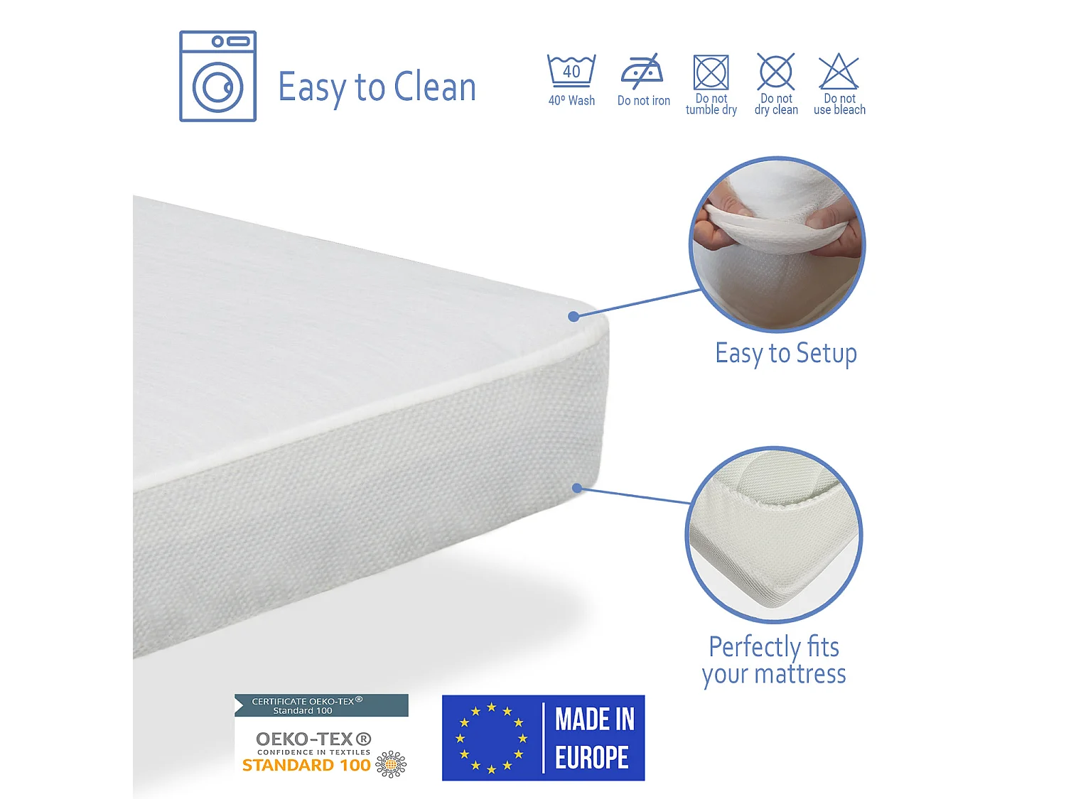 Pack Matelas 80X190 LIT ENFANTS 14 CM PROMO CONFORT + 1 oreiller junior 80X35 CM + 1 Protège matelas 80X190 CM