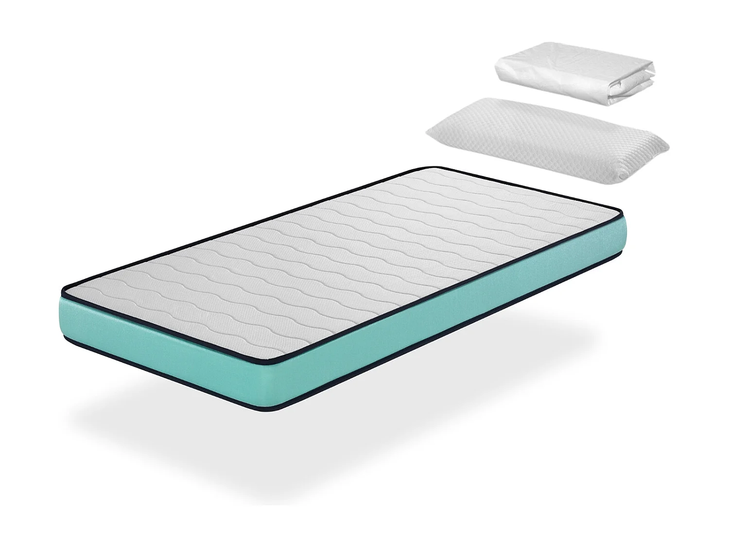 Pack Matelas 90X200 LIT ENFANTS h14 CM PROMO CONFORT + 1 oreiller junior  + 1 Protège matelas