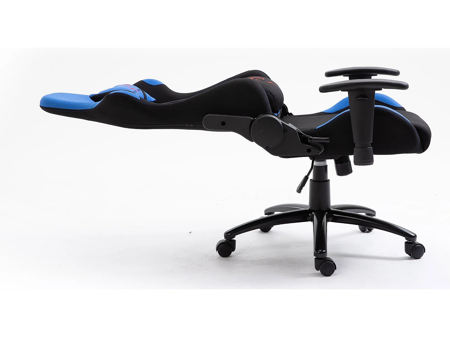 Blauwe Stoffen Gaming Stoel F4G FG38 met Verstelbare Zithoogte en Siliconen-Rubber Wielen