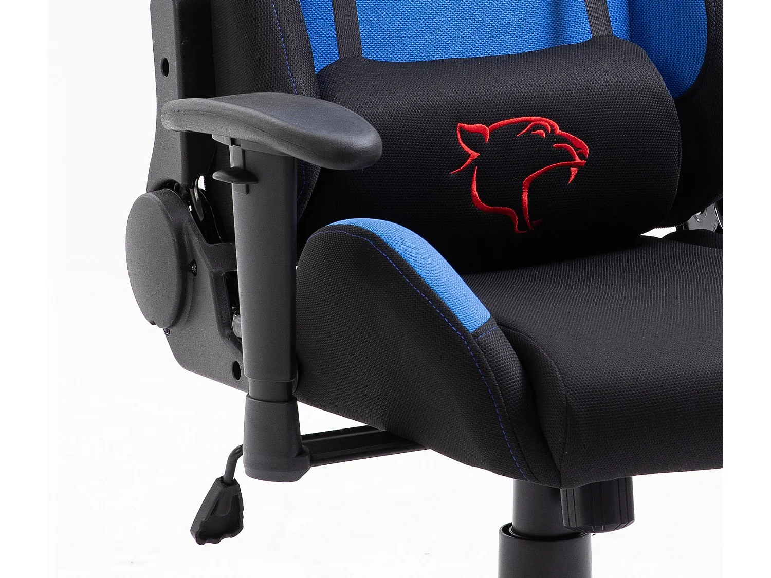 Blauwe Stoffen Gaming Stoel F4G FG38 met Verstelbare Zithoogte en Siliconen-Rubber Wielen