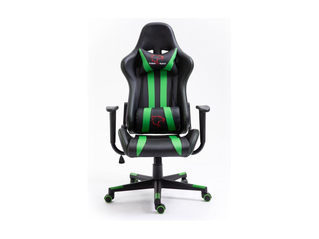Ergonomische Gamingstoel F4G FG33 Groen met Verstelbare Hoogte en Duurzame Siliconen-Wielen - Comfortabel en Stijlvol voor Langdurig Gebruik