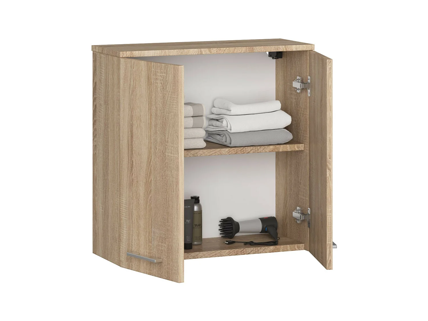 Szafka łazienkowa AKORD FIN Dąb Sonoma 60 cm 2 drzwi kolor Dąb Sonoma mat 2 półki 60x22,5x60 cm