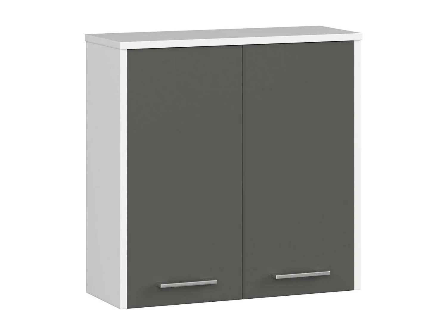 Mobile bagno sospeso AKORD FIN Bianca 60 cm 2 ante inserto frontale Grigio Grafite 60x22,5x60 cm