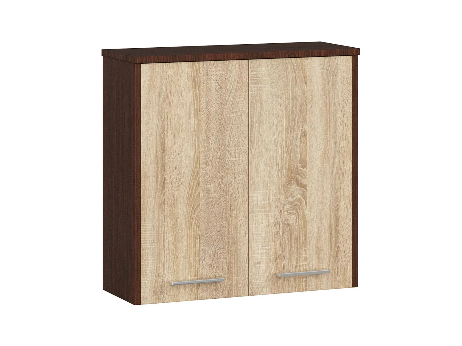 Armoire salle de bains AKORD FIN accr. au mur Wengé 60 cm 2 portes façade Chêne Sonoma 2 étagères 60x22,5x60 cm
