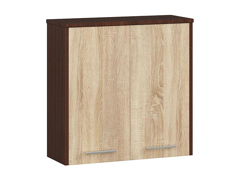 Armoire salle de bains AKORD FIN accr. au mur Wengé 60 cm 2 portes façade Chêne Sonoma 2 étagères 60x22,5x60 cm