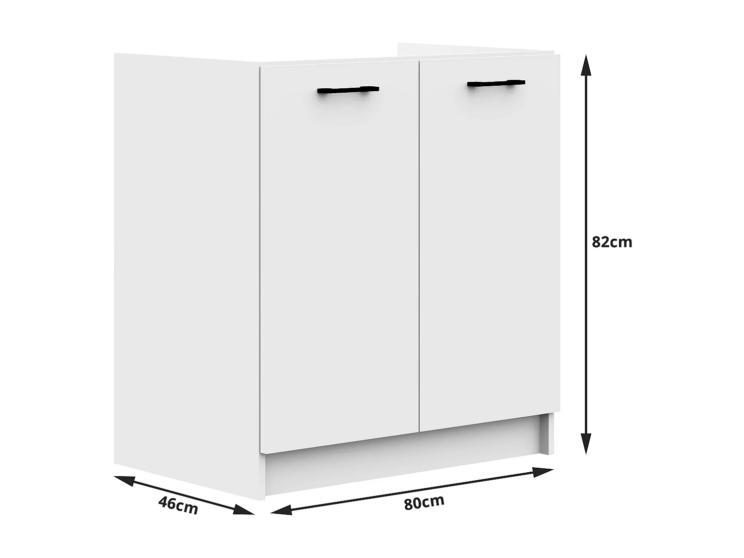 Complete Keuken, Keukenmeubelset OLIWIA met Verkblad 180 cm breed / Keukeneenheid zonder apparatuur / Wit / 180 x 203 x 46 cm