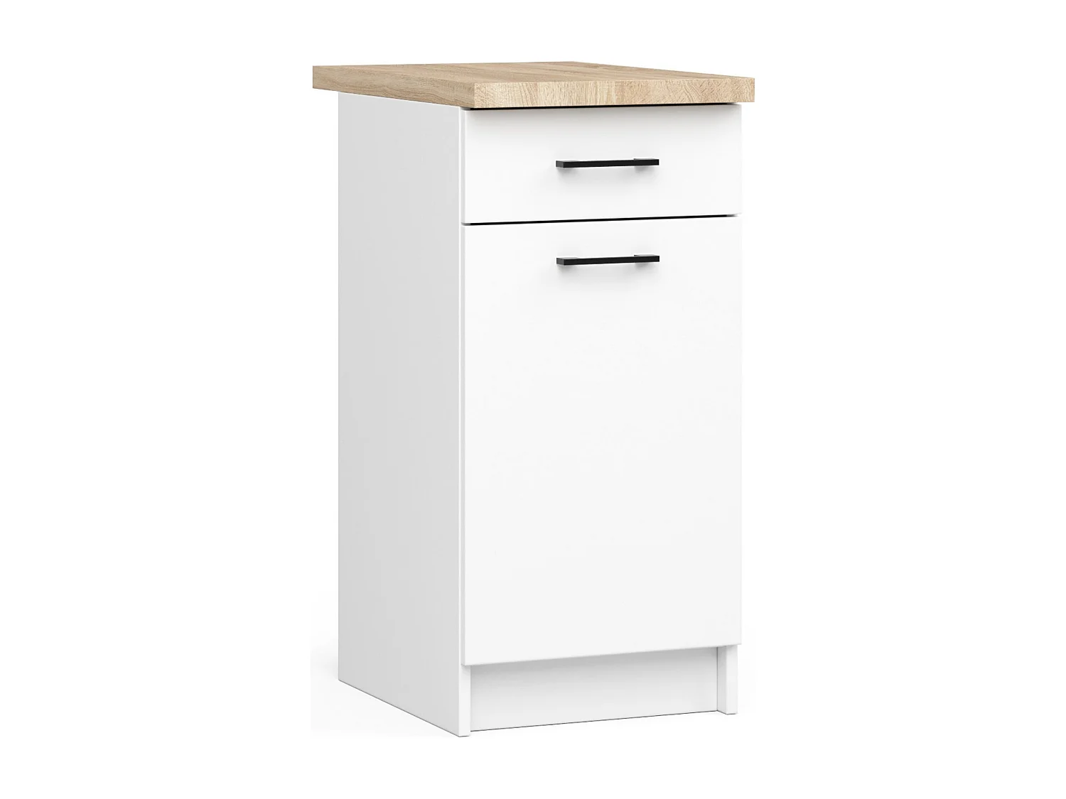 Conjunto de cocina AKORD OLIWIA G1 18m Blanco 180 cm 6 puertas 1 cajón frente en color Blanco 6 estantes 180x46x174 cm