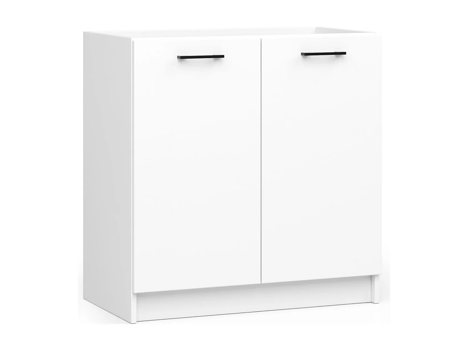 Ensemble De Cuisine AKORD OLIWIA 1.8m Béton 180 cm 7 portes 1 tiroir façade Blanche 8 étagères 180x46x203 cm