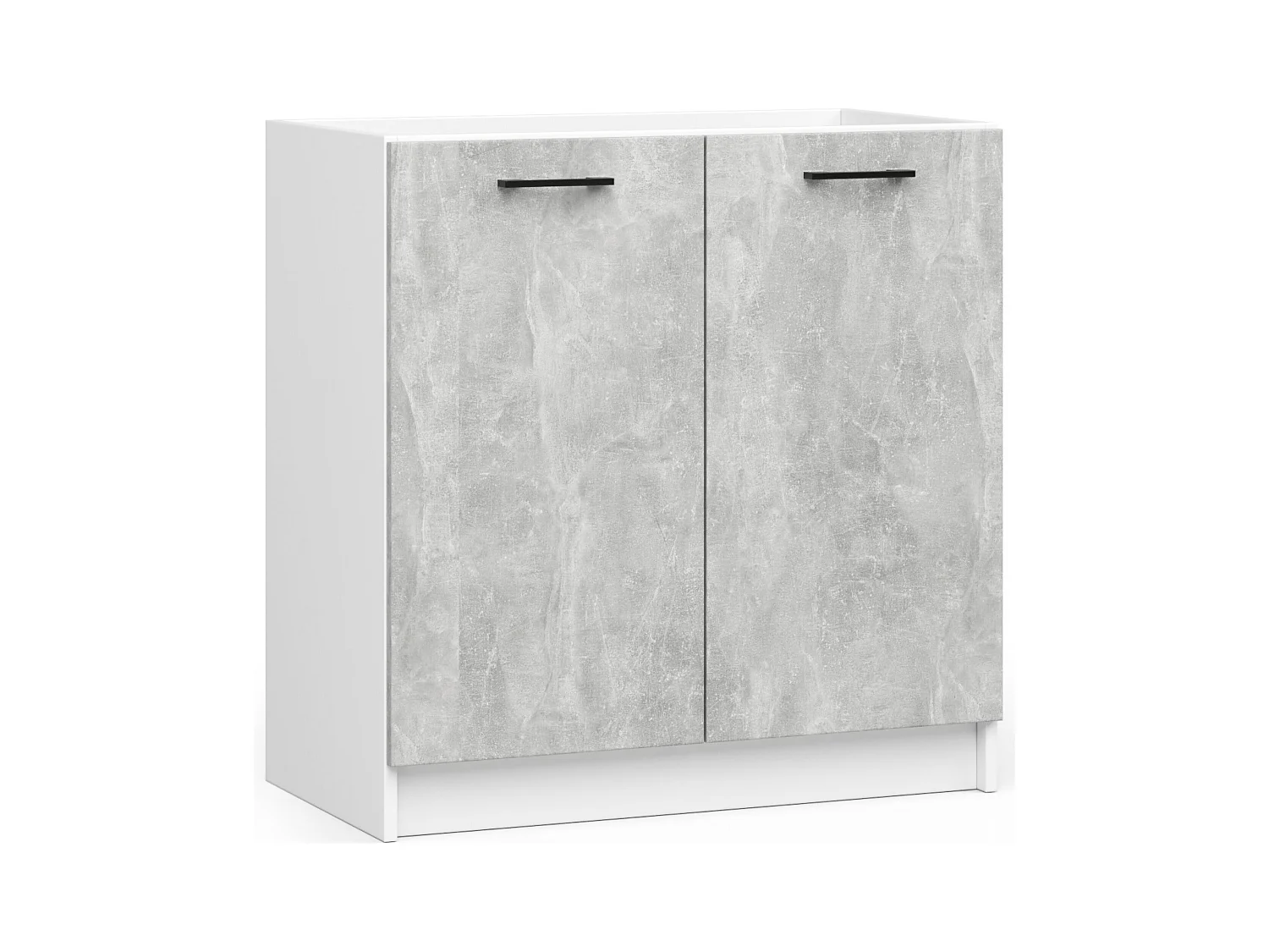 Ensemble De Cuisine AKORD OLIWIA G1 Blanc 180 cm 6 portes 1 tiroir façade Béton 6 étagères 180x46x174 cm
