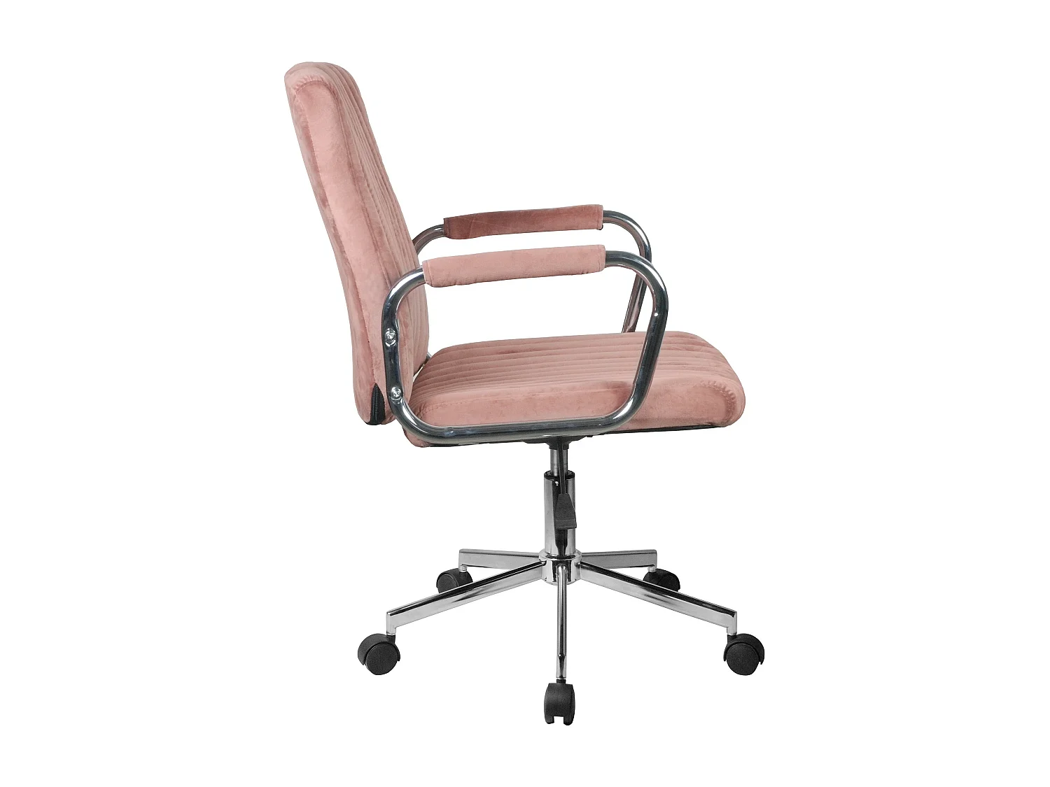 Silla de escritorio y de confidente giratoria con ruedas de terciopelo FD24 Rosa