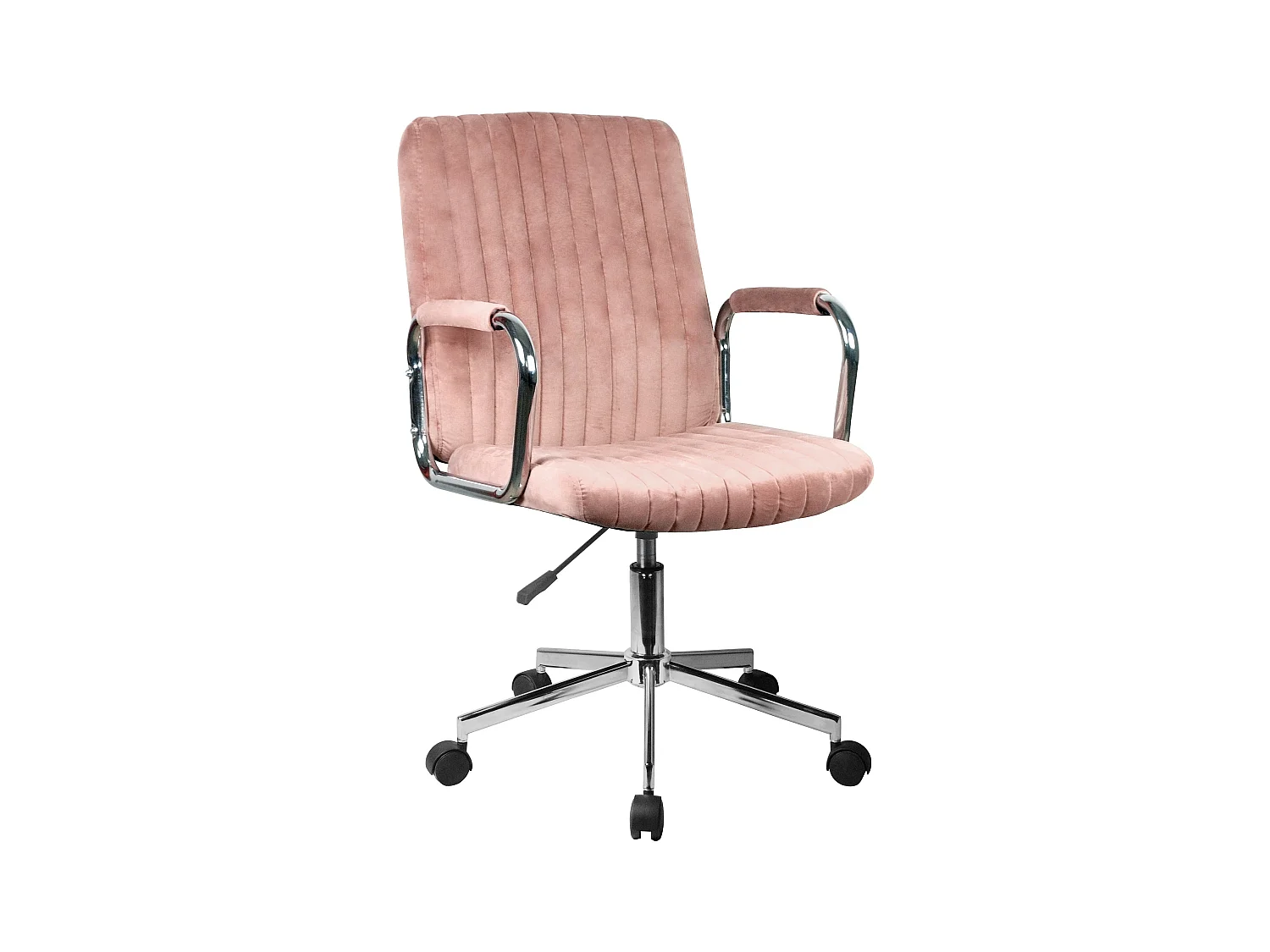 Chaise pivotante à roulettes velour AKORD FD24 Rose