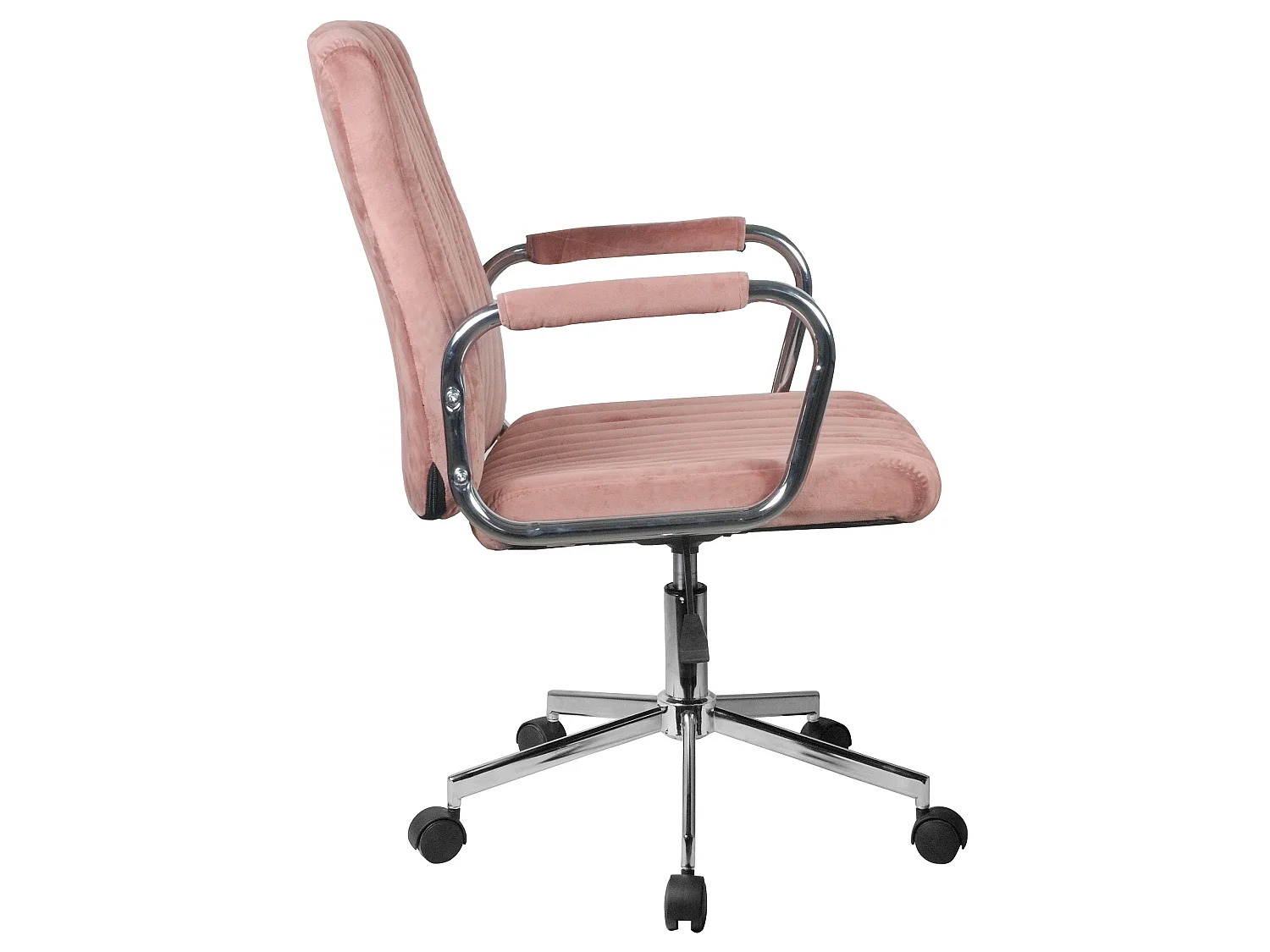 Sedia girevole su ruote in velluto FD24 Rosa