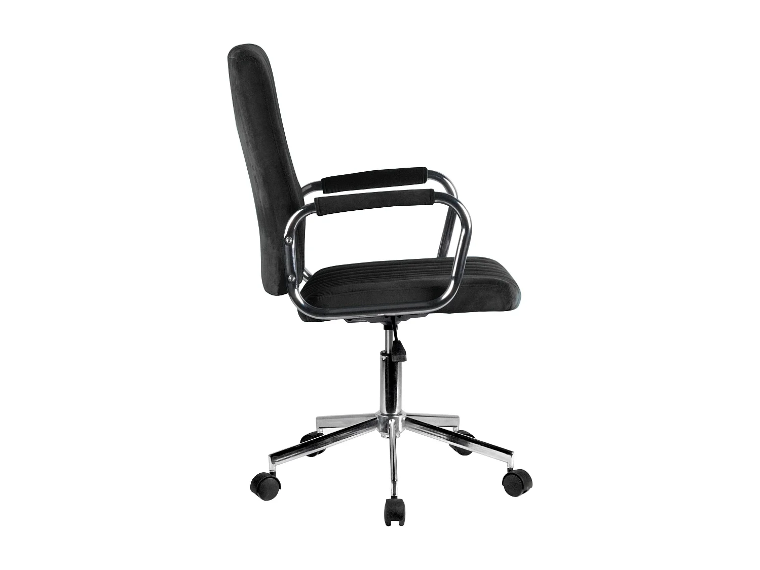 Chaise pivotante à roulettes velour AKORD FD24 Noir