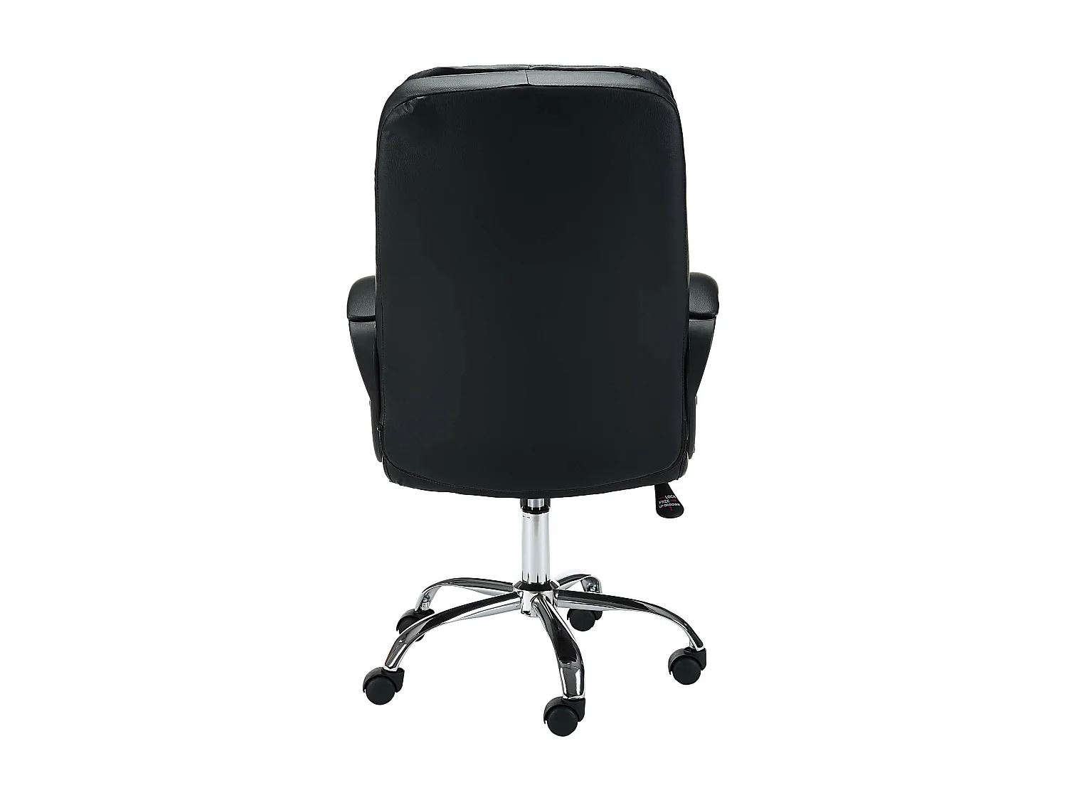 Ergonomische Bureaustoel in Zwart Kunstleer - OCF-30 Model met Verstelbare Hoogte, Chroom Stalen Basis en Nylon Wielen - Maximum Belasting 130 kg