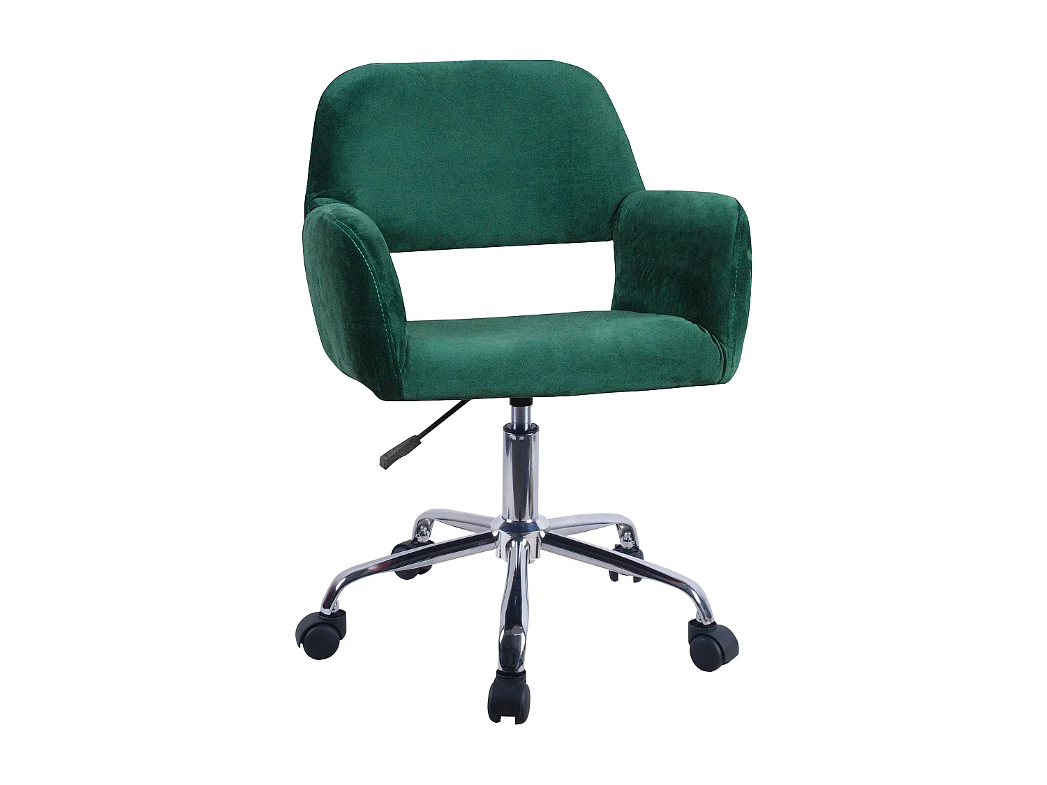Fotel obrotowy na kółkach welur FD22 Butelkowa Zieleń