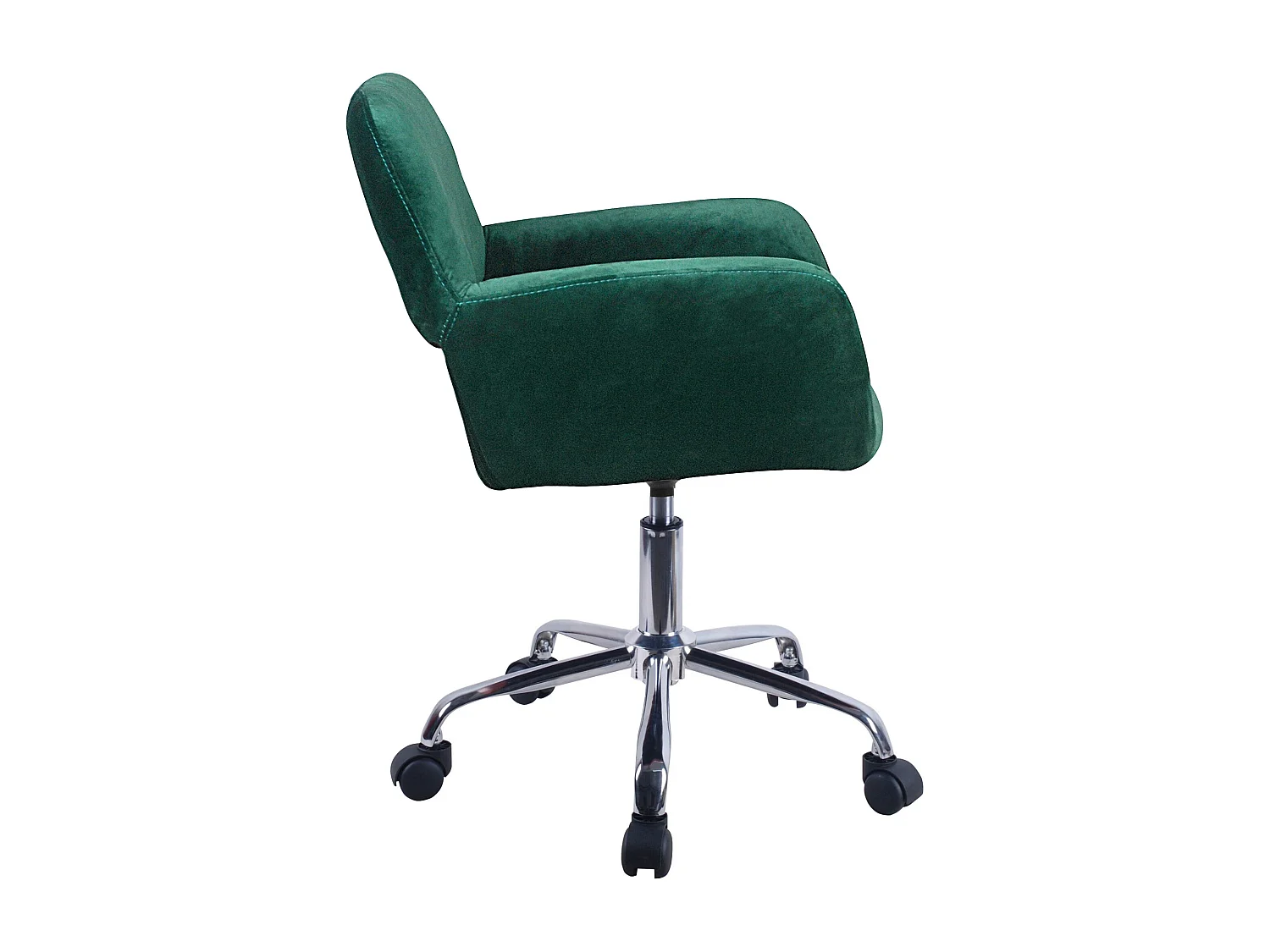 Fotel obrotowy na kółkach welur FD22 Butelkowa Zieleń