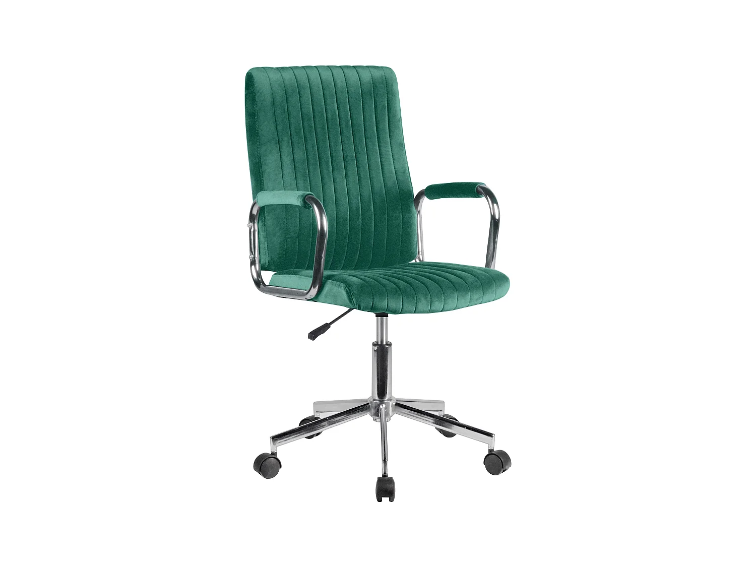 Chaise pivotante à roulettes velour AKORD FD24 Vert Bouteille