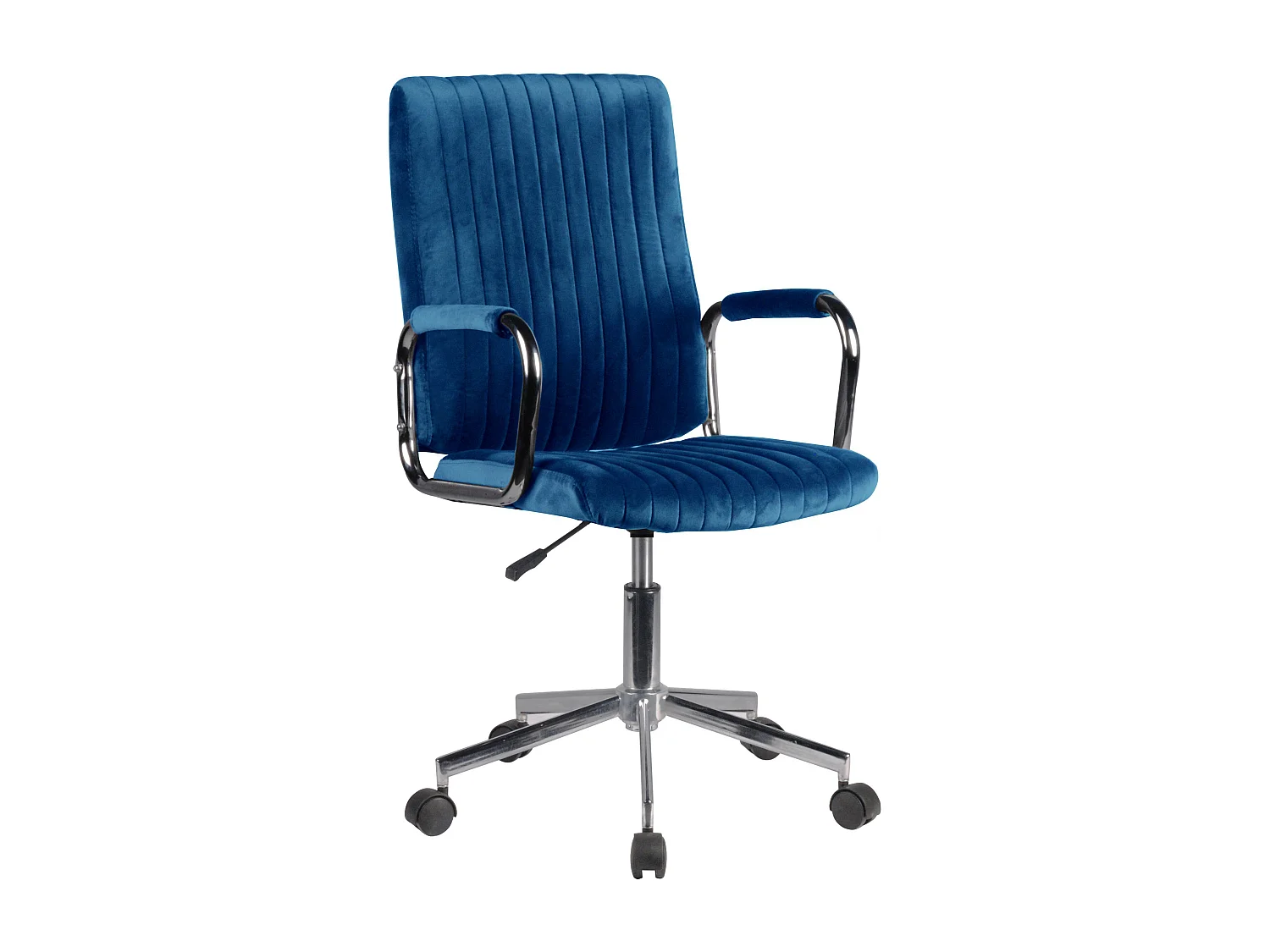 Chaise pivotante à roulettes velour AKORD FD24 Bleu Marine