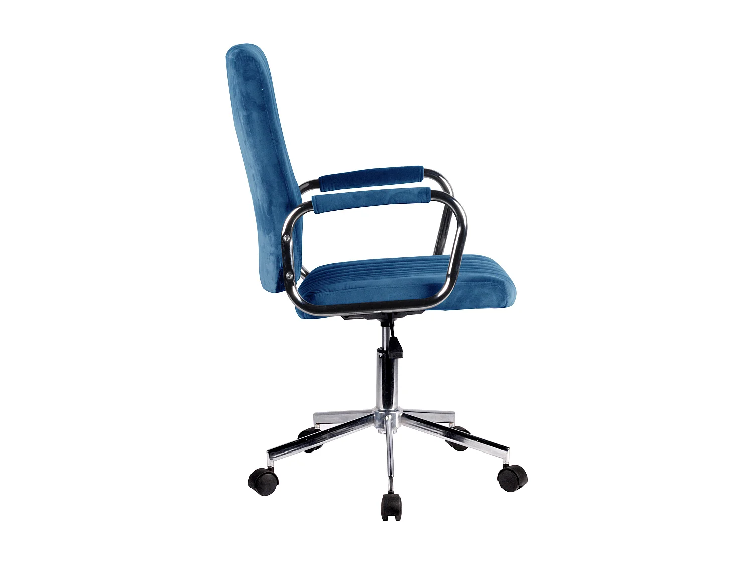 Chaise pivotante à roulettes velour AKORD FD24 Bleu Marine