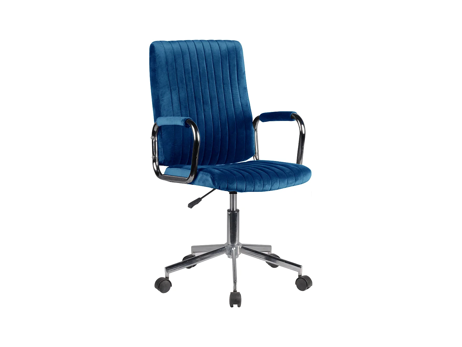 Chaise pivotante à roulettes velour AKORD FD24 Bleu Marine