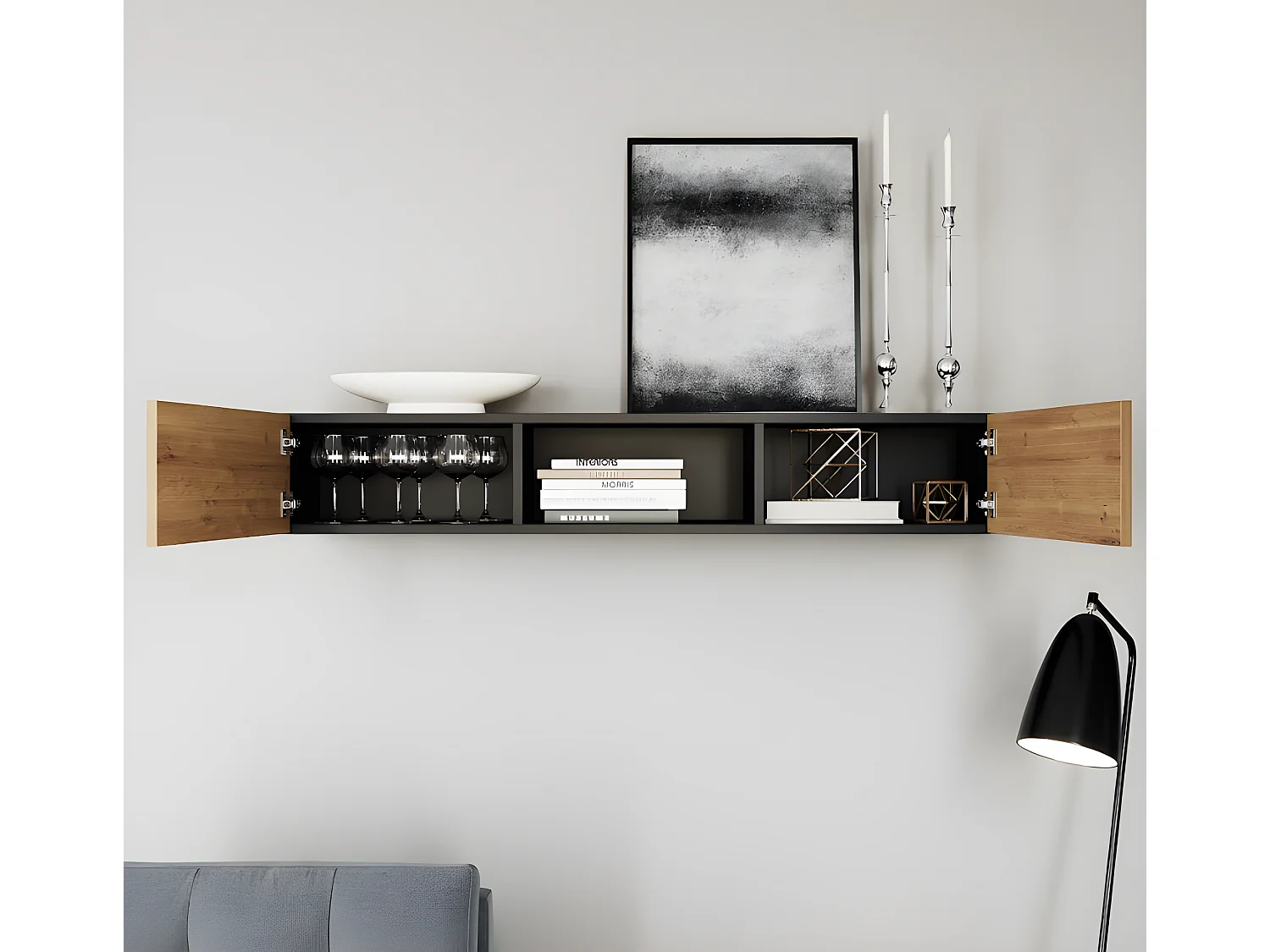 Lowboard Farnia W / Ab Lager/Artisan&Schwarz