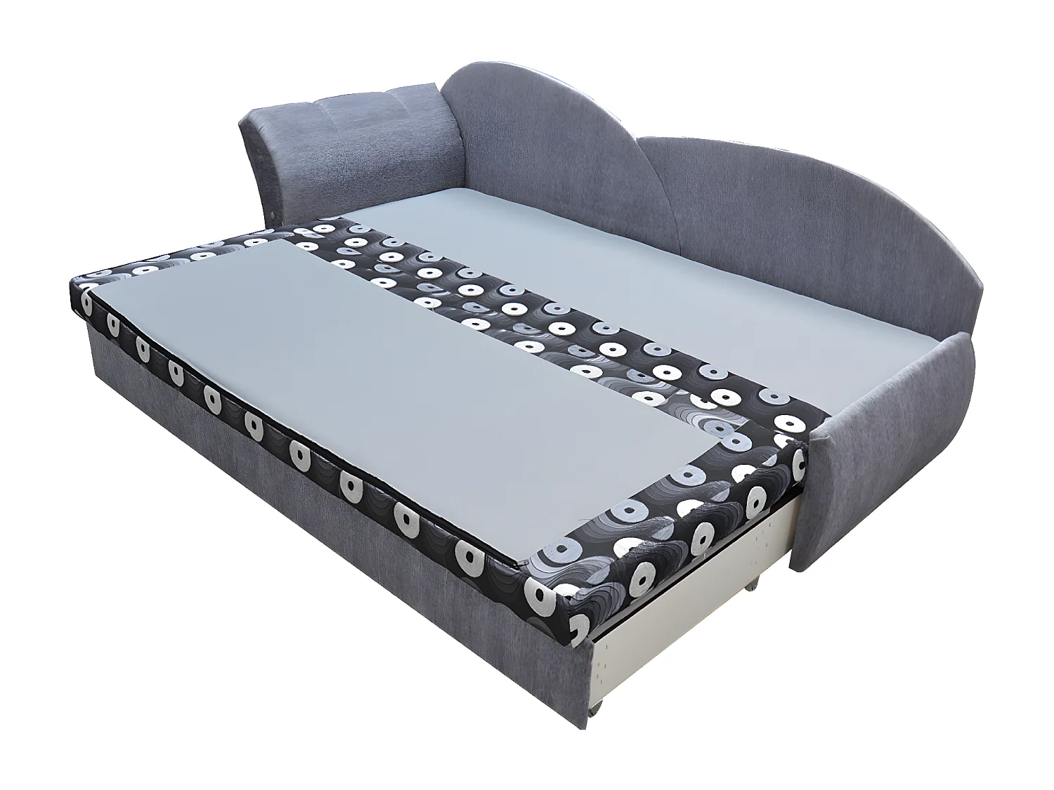 Bett Chind R (180x150) /Stoff-Braun&Beige