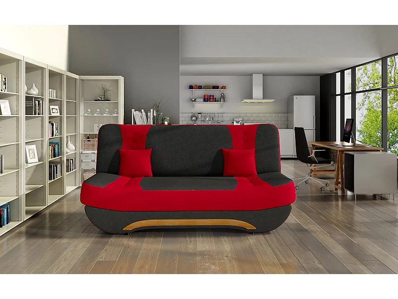 Canapé Eva (117x192) / En Stock/Tissu-Rouge