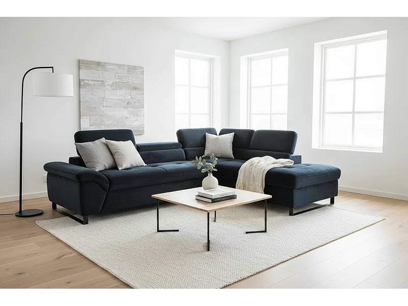 Ecksofa Nolan R/Stoffbezug/Anthrazit